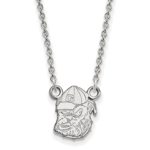 14kw University of Georgia Small Bulldog Pendant w/Necklace