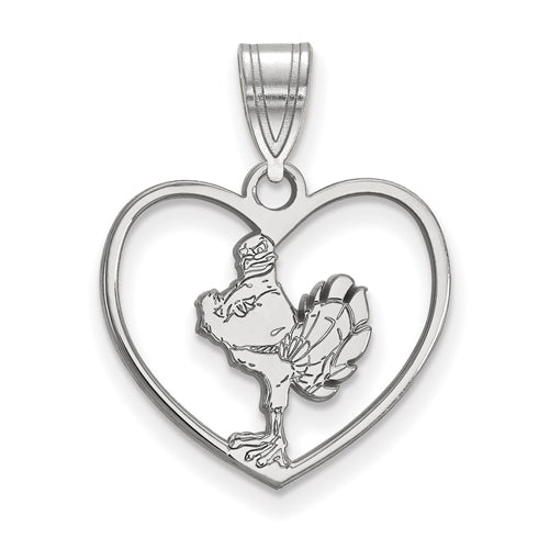 SS Virginia Tech HokieBird Pendant in Heart