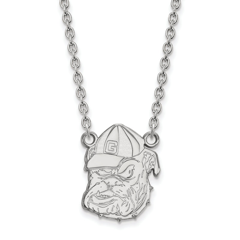 10kw University of Georgia Large Bulldog Pendant w/Necklace