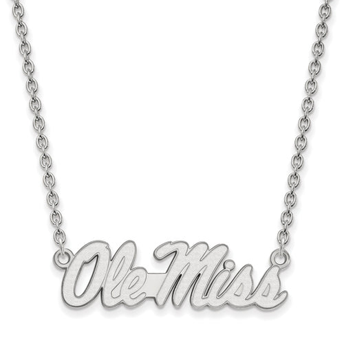 14kw University  of Mississippi Large Script Ole Miss Necklace