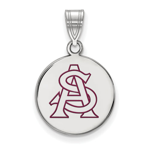 SS Arizona State Univ A-S Medium Enameled Disc Pendant