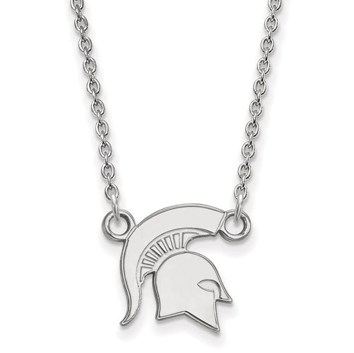 14kw Michigan State University Small Spartans Pendant w/Necklace