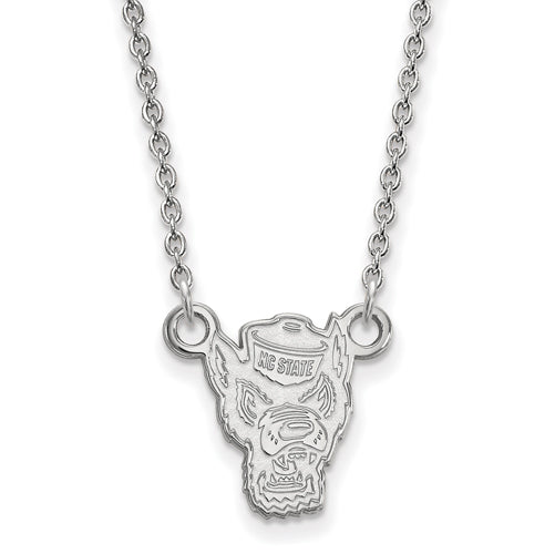 SS North Carolina State U Small Wolfpack Pendant w/Necklace