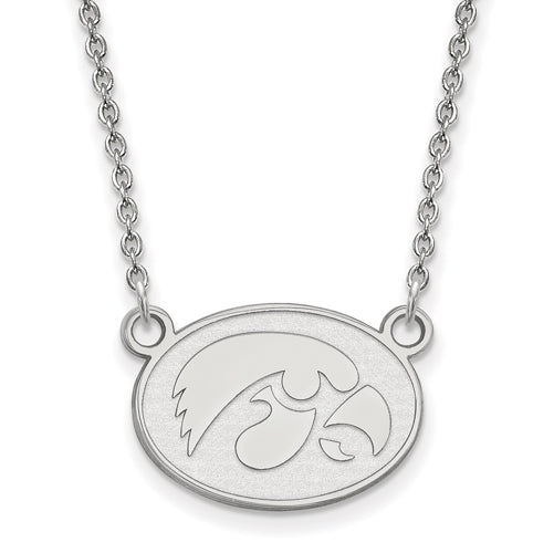 SS University of Iowa Small Hawkeye Disc Pendant w/Necklace