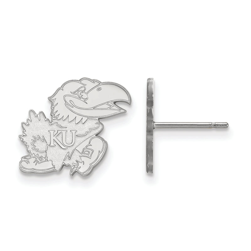 10kw University of Kansas Small Post Right Jayhawk Earrings