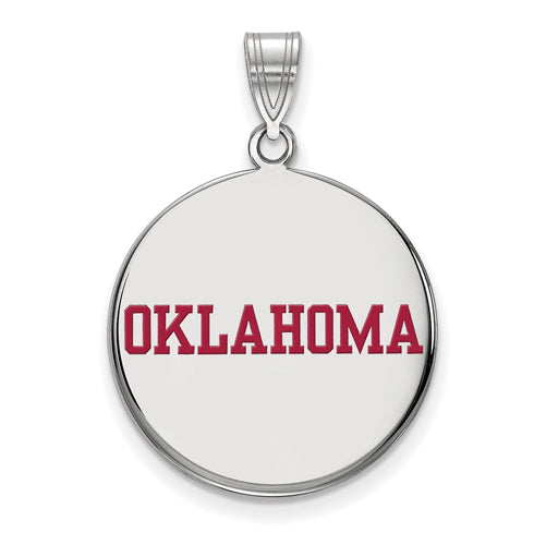 SS University of Oklahoma Large Enamel "OKLAHOMA" Disc Pendant