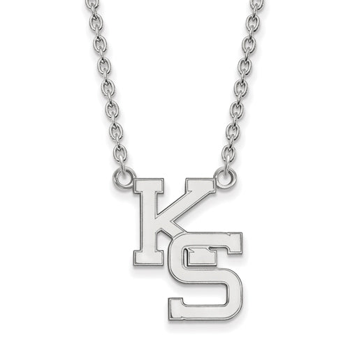 14kw Kansas State University Large KS Pendant w/Necklace
