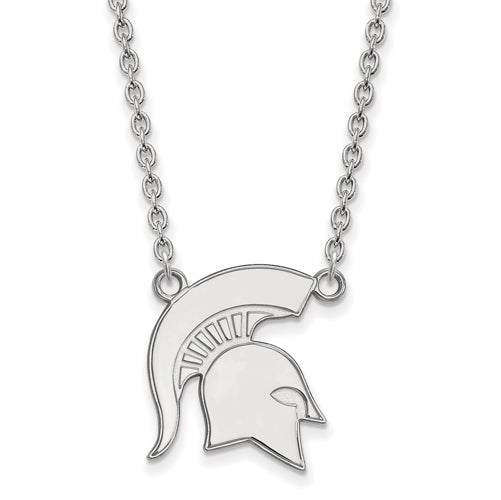 14kw Michigan State University Large Spartans Pendant w/Necklace