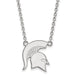 14kw Michigan State University Large Spartans Pendant w/Necklace