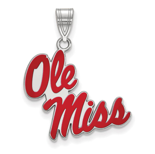 SS University  of Mississippi Ole Miss Large Enameled Pendant