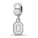 Sterling Silver Rhodium-plated LogoArt The Ohio State University Letter O Extra Small Dangle Bead Charm