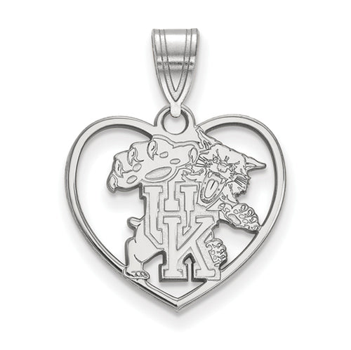 SS University of Kentucky U-K Wildcat Pendant in Heart