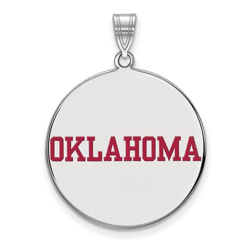 SS University of Oklahoma XL Enamel "OKLAHOMA" Disc Pendant