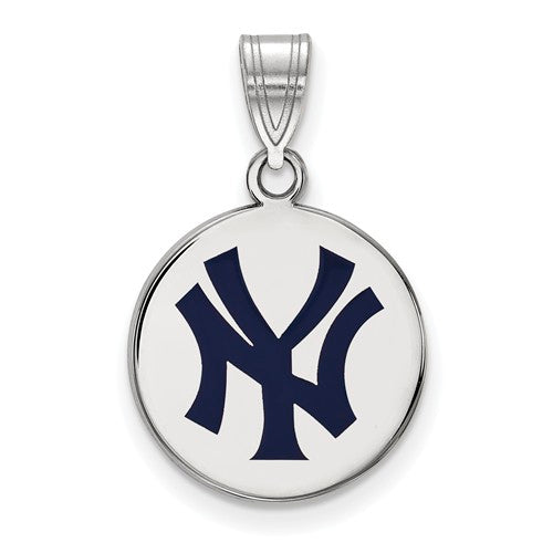 SS MLB  New York Yankees Medium Enamel Bold NY Disc Pendant