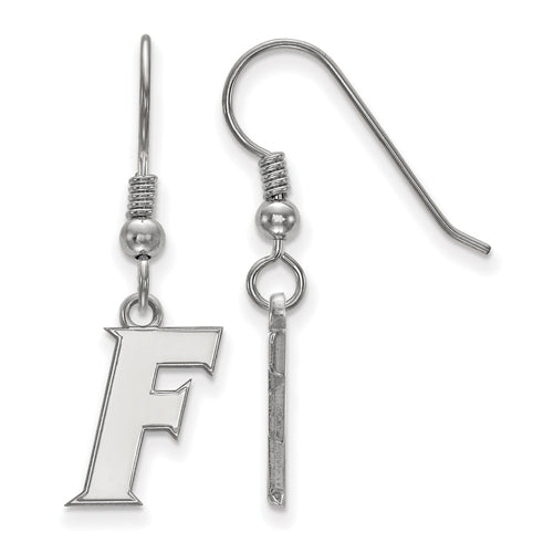 SS Univ of Fl Letter F Small Dangle Wire Earrings