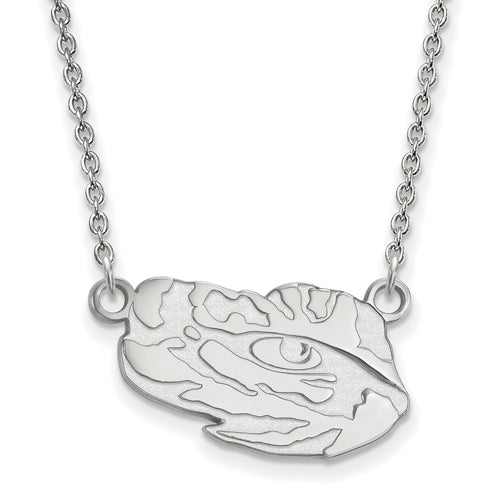 14kw Louisiana State University Small Tiger Head Pendant w/Necklace