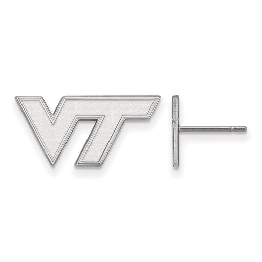 10k White Gold LogoArt Virginia Tech V-T Extra Small Post Earrings