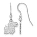 Sterling Silver Rhodium-plated LogoArt University of Kansas Jayhawk Small Dangle Wire Earrings