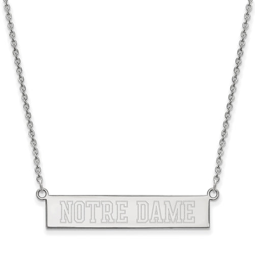 14kw University of Notre Dame Small Bar Necklace