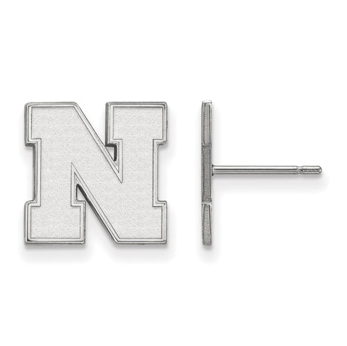 14kw University of Nebraska Small Post Letter N  Earrings