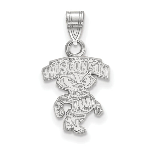 SS University of Wisconsin Small "WISCONSIN" Bucky Pendant