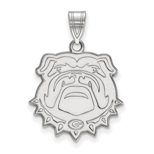 14kw University of Georgia Large Bulldog Face Pendant
