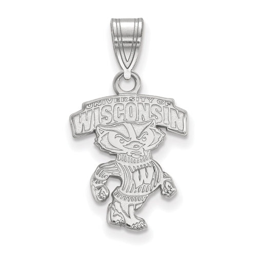 14kw University of Wisconsin Medium "WISCONSIN" Bucky Pendant