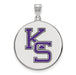 SS Kansas State University XL Enamel K-S Disc Pendant