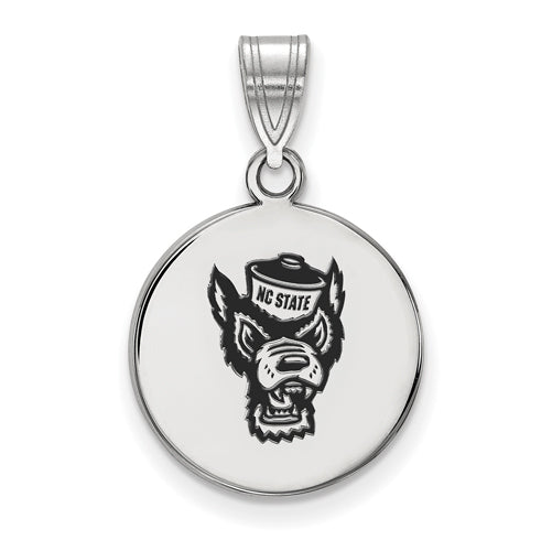 SS North Carolina State U Medium Enamel Disc Pendant