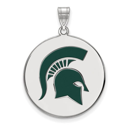SS Michigan State University XL Enamel Disc Spartan Pendant