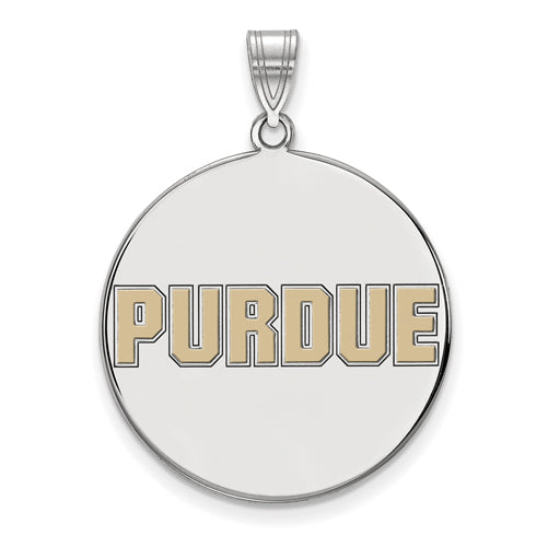 SS XL Enamel Disc PURDUE Pendant