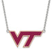 SS Virginia Tech Large Enamel VT Logo Pendant w/Necklace