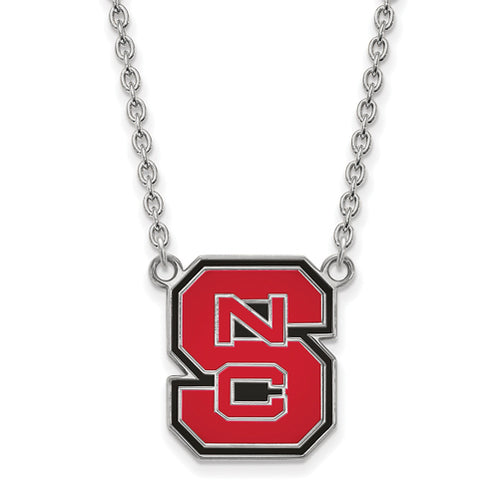 SS North Carolina State U Lg Enl Pendant w/Necklace