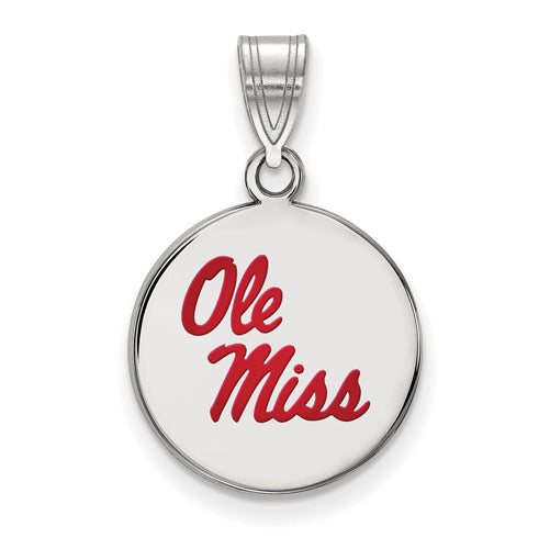 SS University  of Mississippi Ole Miss Medium Enameled Disc Pendant