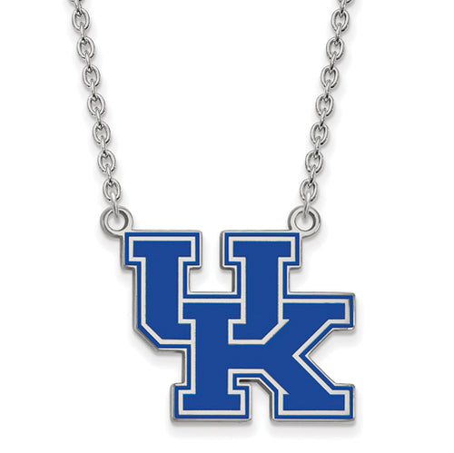 SS U of Kentucky Large Enamel Pendant w/Necklace