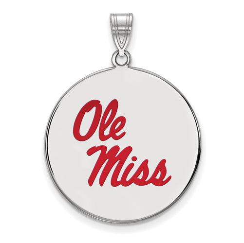 SS University  of Mississippi XL Ole Miss Enameled Disc Pendant