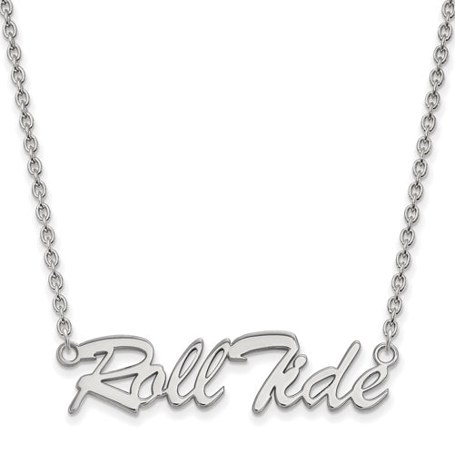 SS Univ of Alabama Roll Tide Script Large Pendant 18 inch Necklace