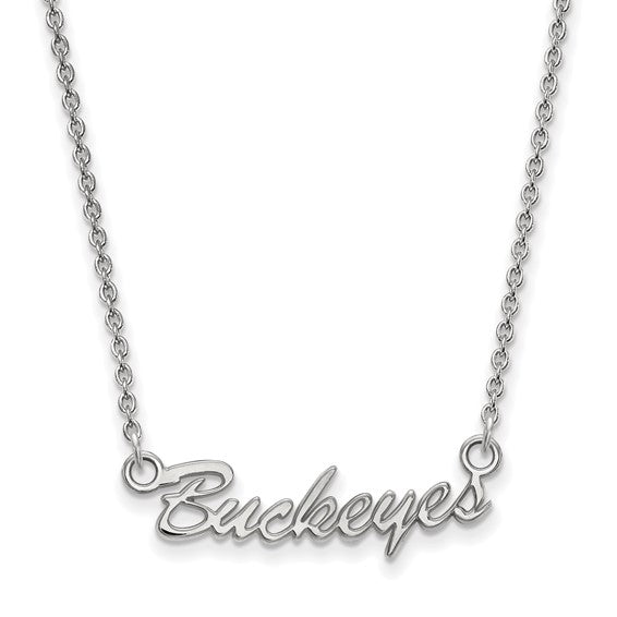 10kw The Ohio State University Small Buckeyes Script 18 inch Necklace