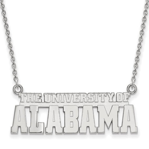 Sterling Silver Rhodium-plated LogoArt The University of Alabama Large Pendant 18 inch Necklace