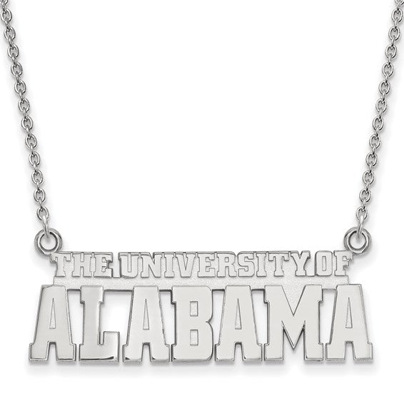10k White Gold LogoArt The University of Alabama Large Pendant 18 inch Necklace