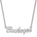 Sterling Silver Rhodium-plated LogoArt The Ohio State University Medium Buckeyes Script 18 inch Necklace