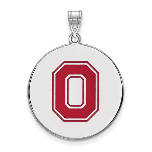 SS Ohio State U XL Enamel Athletic "O" Disc Pendant