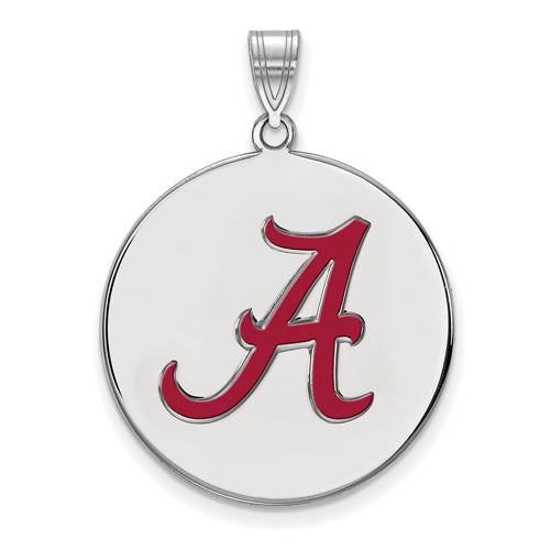 SS University of Alabama Letter A XL Enameled Disc Pendant
