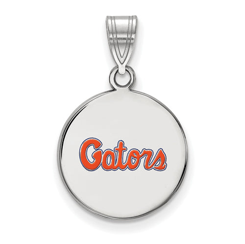 SS Univ of Fl Gators Script Medium Enameled Pendant