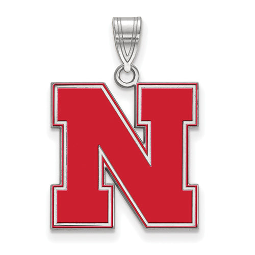 SS University of Nebraska Large Enamel Letter N Pendant