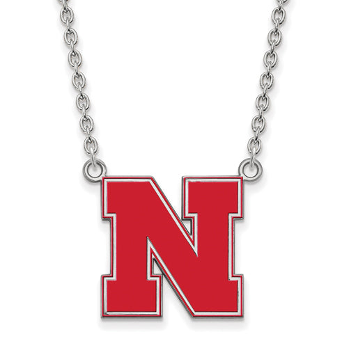 SS U of Nebraska Large Enamel Necklace