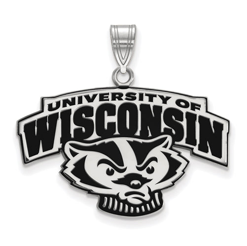 SS University of Wisc Large Enamel "WISCONSIN" Badger Pendant