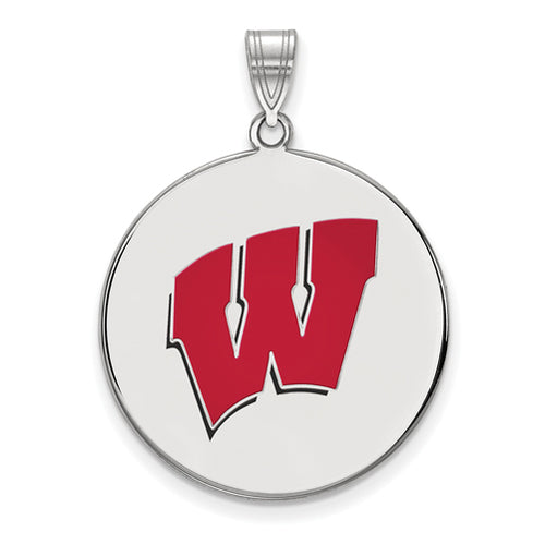 SS University of Wisconsin XL Enamel Motion W Disc Pendant