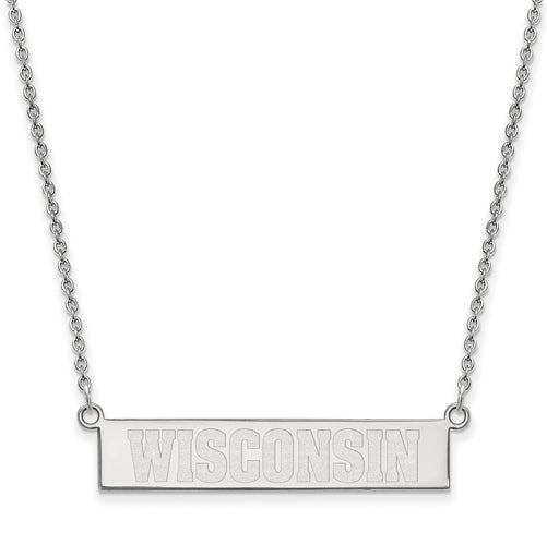 SS University of Wisconsin Small "WISCONSIN" Bar Necklace