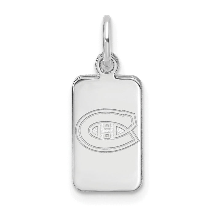 Sterling Silver Rhod-pl NHL LogoArt Montreal Canadiens Tag Pendant